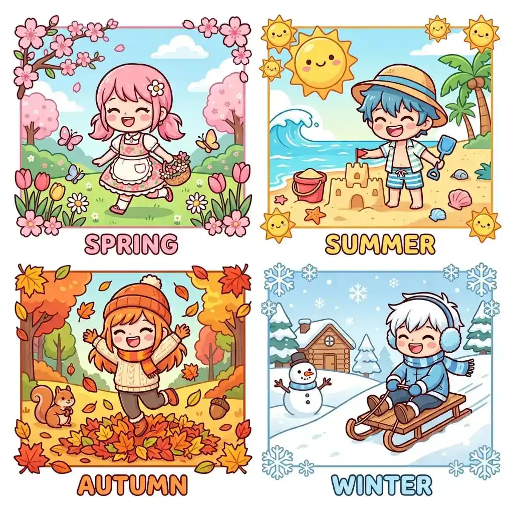 Seasons Coloring Pages